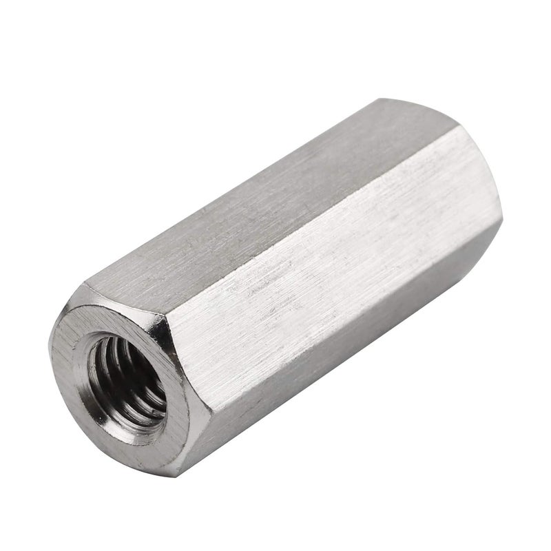TOPPROS Pack of 8 M6 X 1.0-Pitch 30mm Length Hex Width 10mm Metric Hex Coupling Nut 304 Stainless Steel Rod Coupling Nuts - Image 2